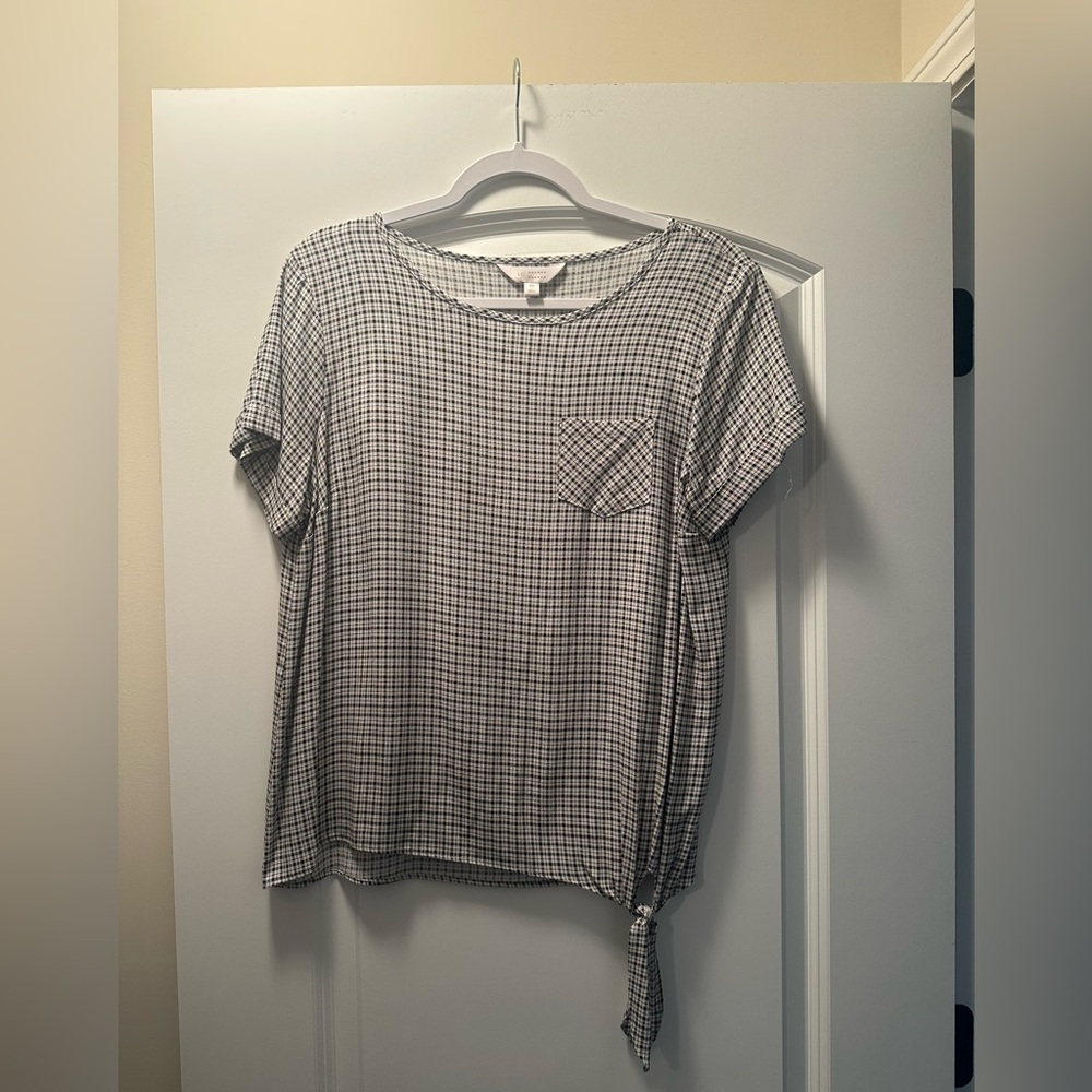 LC Lauren Conrad Black and White Checkered Top, M